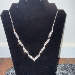 Nine West Silver Crystal Necklace